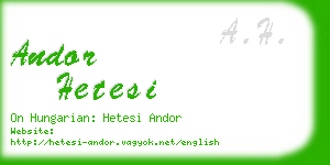 andor hetesi business card